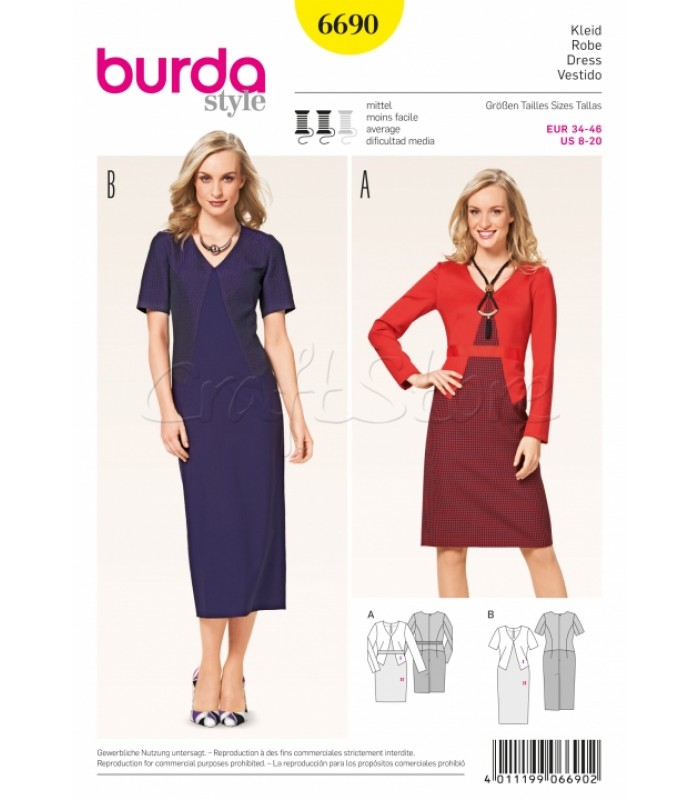 Burda Πατρόν Φορέματα 6690