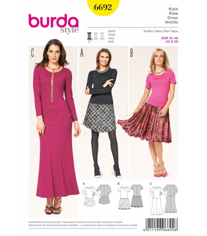 Burda Πατρόν Φορέματα 6692