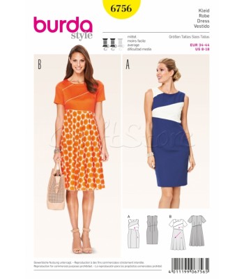 Burda Πατρόν Φορέματα 6756