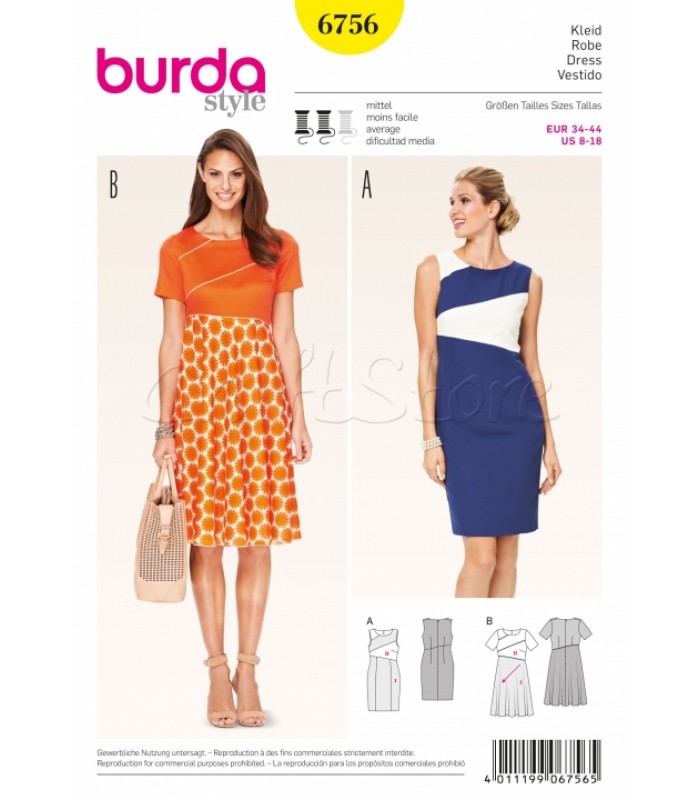 Burda Πατρόν Φορέματα 6756