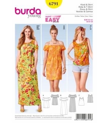 Burda Πατρόν Φορέματα και Μπλούζα 6791