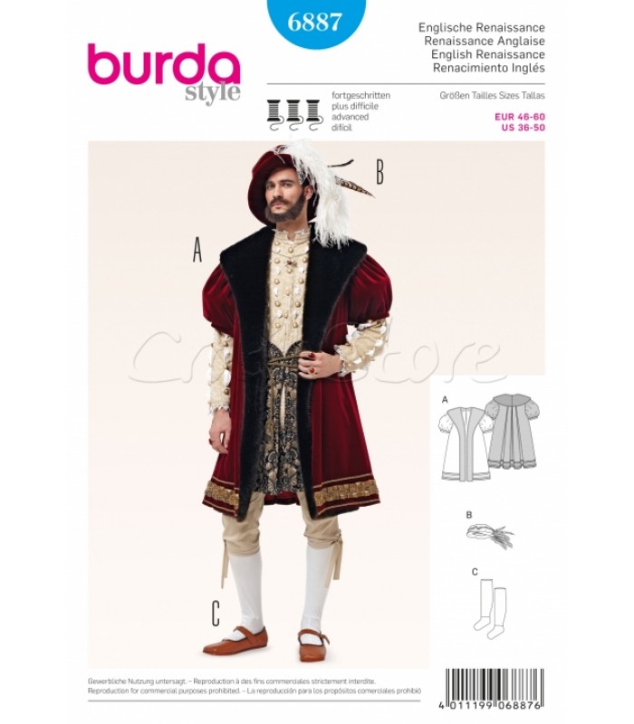 Burda Πατρόν Ιστορικό Κοστούμι 6887
