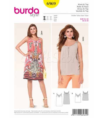 Burda Πατρόν Φόρεμα και Τοπ 6969