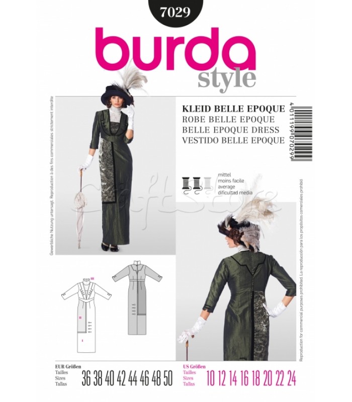 Burda Πατρόν Ιστορικό Φόρεμα 7029