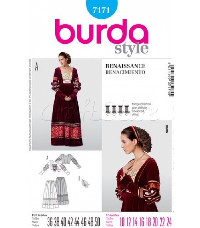 Burda Πατρόν Παραδοσιακό Φόρεμα 7171