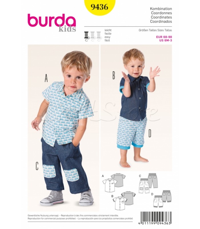 Burda Πατρόν Καθημερινά Παιδικά Ρούχα 9436