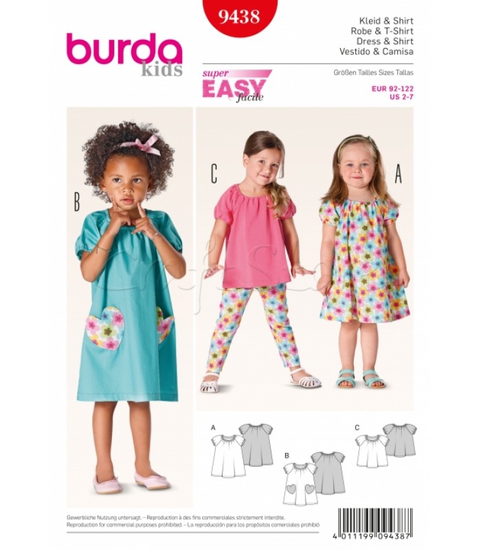 Burda Πατρόν Παιδικά Φορέματα 9438