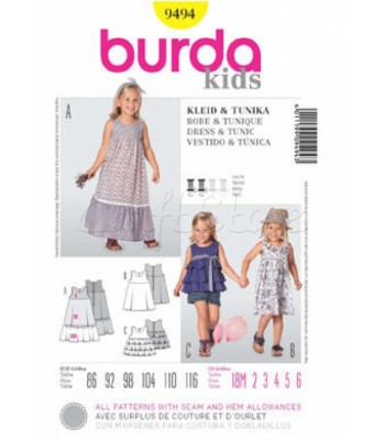 Burda Πατρόν Παιδικά Φορέματα 9494
