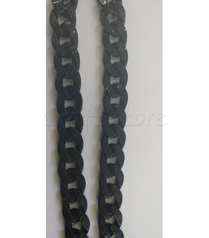 Ακρυλική Αλυσίδα 30X21mm ΜΑΥΡΟ