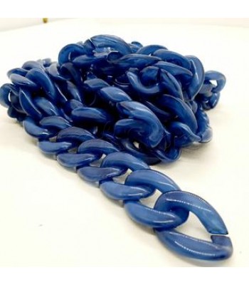Ακρυλική Αλυσίδα 30X21mm ΜΠΛΕ