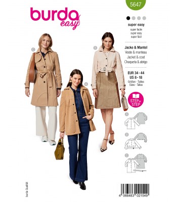 BURDA πατρον  Jachet -Παλτό 5647