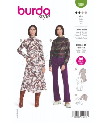  burda πατρόν φόρεμα 5863