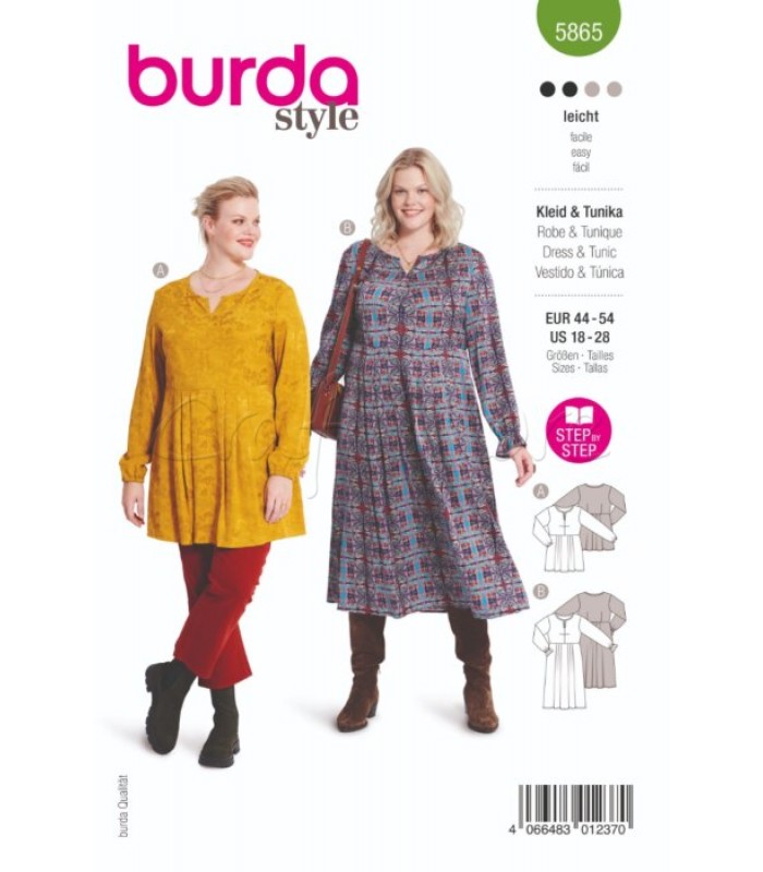  burda πατρόν φόρεμα 5865