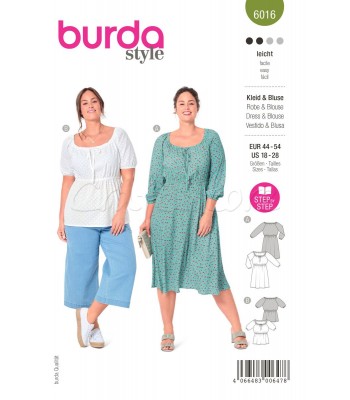 BURDA πατρον  φόρεμα-μπλούζα 6016