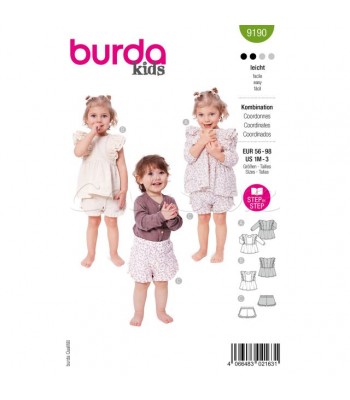 Burda πατρόν βρεφικά ρούχα 9190