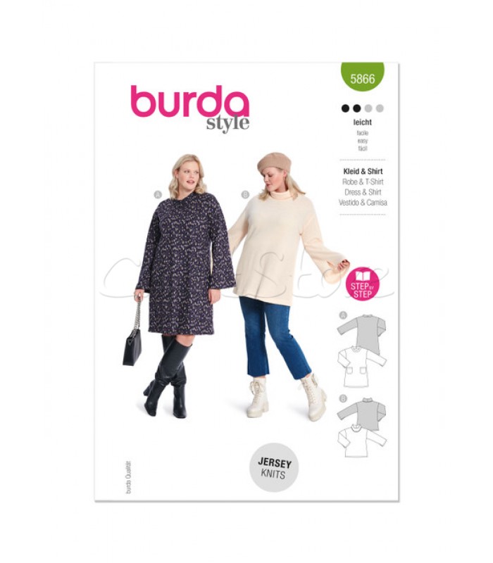  burda πατρόν φόρεμα 5866