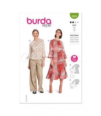  burda πατρόν φόρεμα 5884