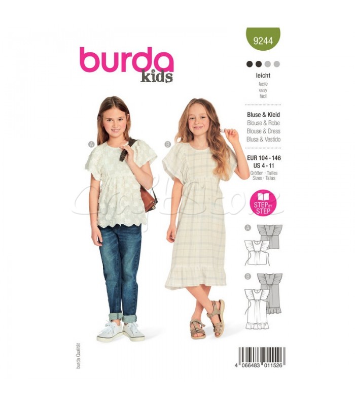 Burda πατρόν  παιδικά φορέματα και μπλούζες 9244