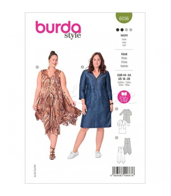 Burda πατρόν φόρεμα 6036