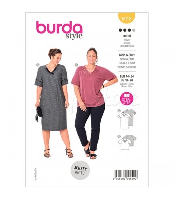 BURDA πατρον  φόρεμα -μπλούζα 6018