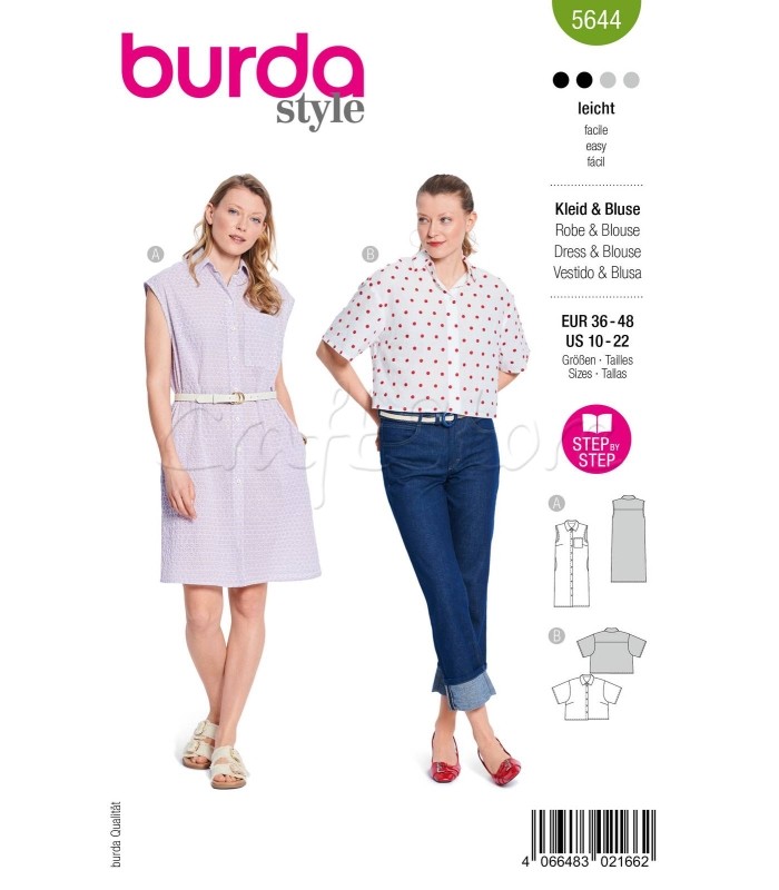 BURDA πατρόν φορέματα-Μπλούζα 5644