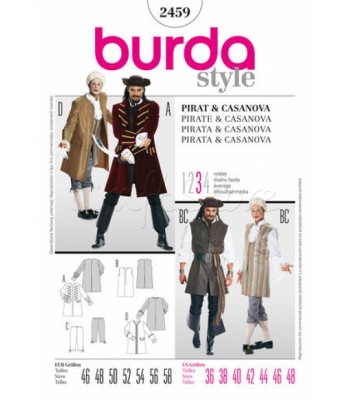 Burda Πατρόν Στολή Πειρατή & Καζανόβα 2459