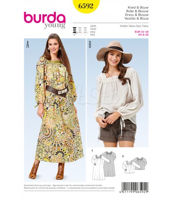 Burda Πατρόν Για Νεανικό Φόρεμα & Μπλούζα 6592