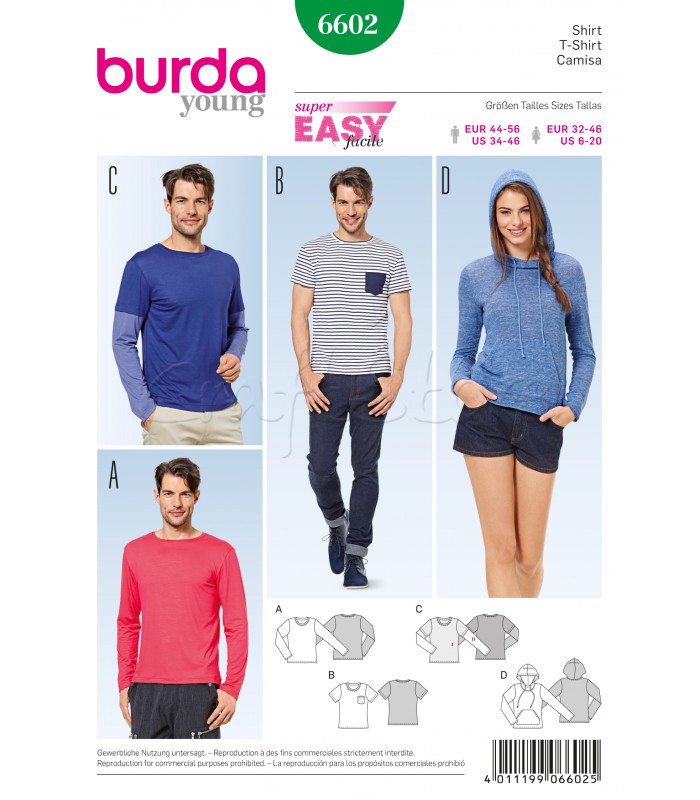 Burda Πατρόν Νεανικές Μπλούζες 6602