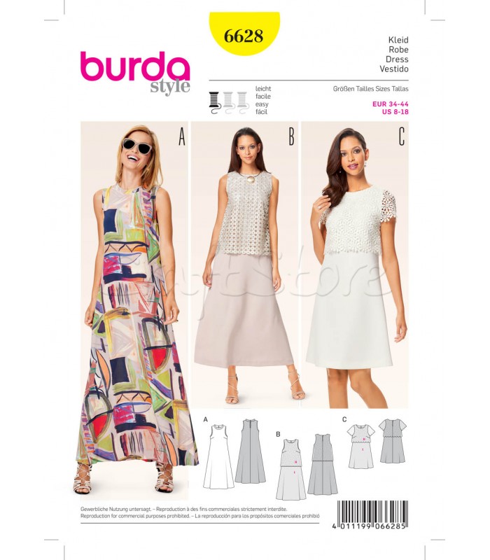 Burda Πατρόν Φορέματα 6628