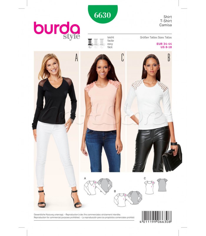 Burda Πατρόν Μπλούζες 6630