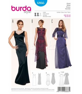 Burda Πατρόν Φορέματα Τουαλέτες 6866