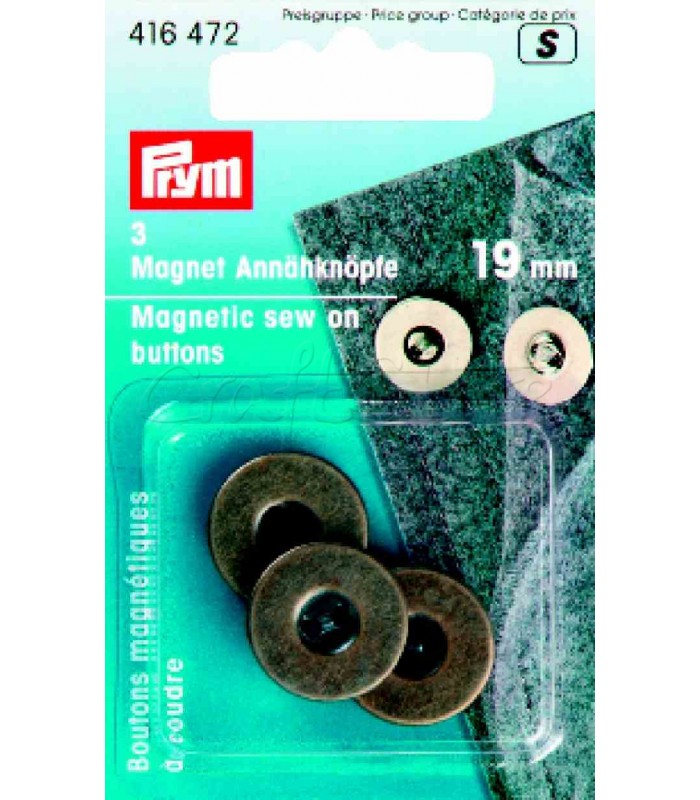 Κουμπιά Μαγνητικά Ραβόμενα 19mm Μπρονζέ (3 τεμάχια)