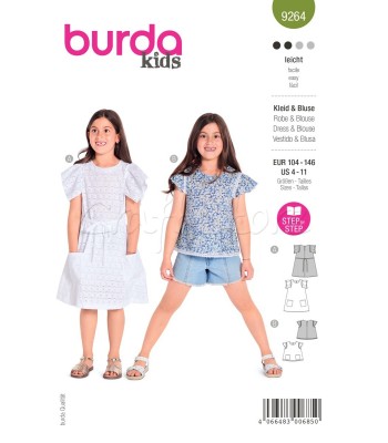 Burda πατρόν φορεματάκια-πουκαμισάκια9264