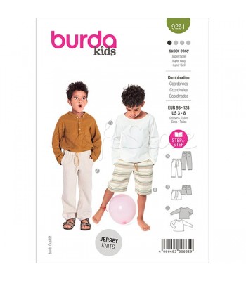 Burda πατρόν μπλουζάκια-βερμούδα 9261