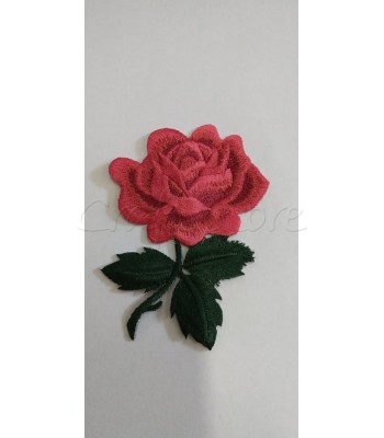 Μοτίφ θερμοκολλητικό διακοσμητικό κόκκινο τριαντάφυλλο 8χ4.5cm.