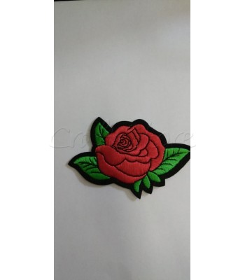 Μοτίφ θερμοκολλητικό διακοσμητικό κόκκινο τριαντάφυλλο 12 χ7cm.
