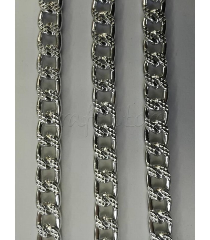 Αλυσίδα  17x11mm Πλακέ Σαγρέ Νίκελ