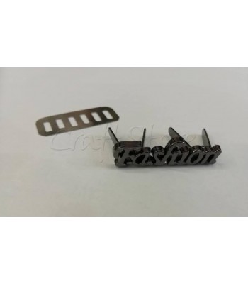 Ταμπελάκι ομορφιάς Λέξη Fashion 2.5cm Μαύρο Νίκελ