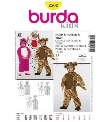 Burda Πατρόν Παιδικές Στολές Σκύλος- Ροζ Πάνθηρας- Τίγρης 2502