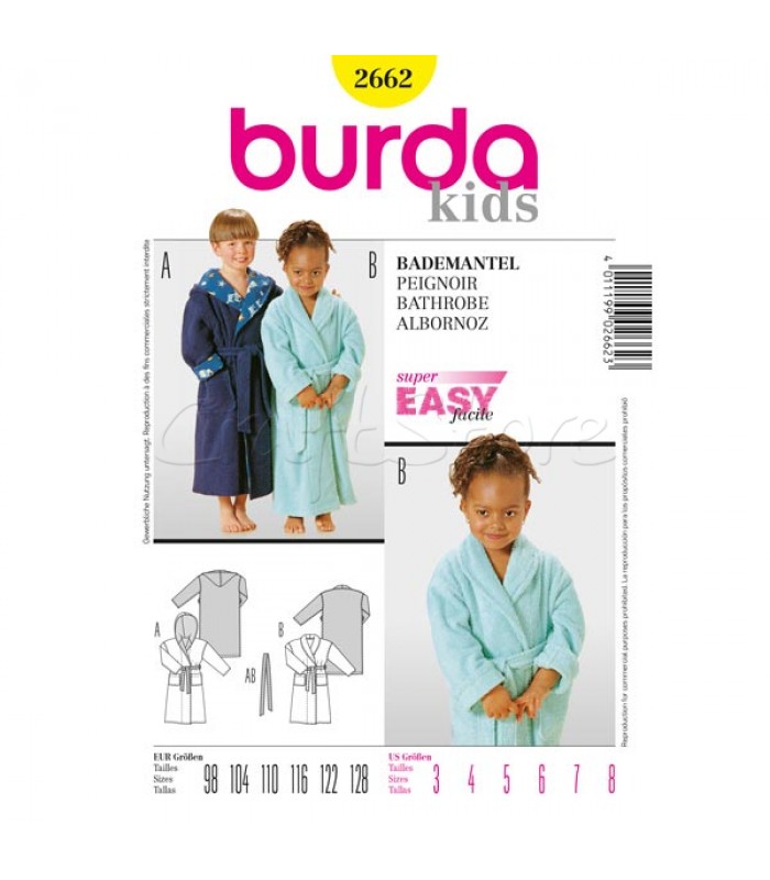Burda Πατρόν Παιδικά Μπουρνούζια 2662