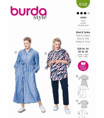 Burda Πατρόν Φόρεμα και Μπλούζα 6108