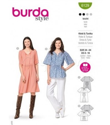  Burda Πατρόν Μπλούζα και Φόρεμα 6129