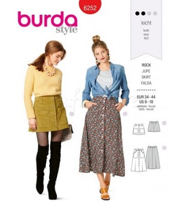  Burda Πατρόν Φούστες 6252