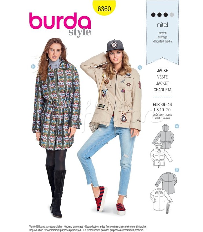  Burda Πατρόν Μπουφάν 6360