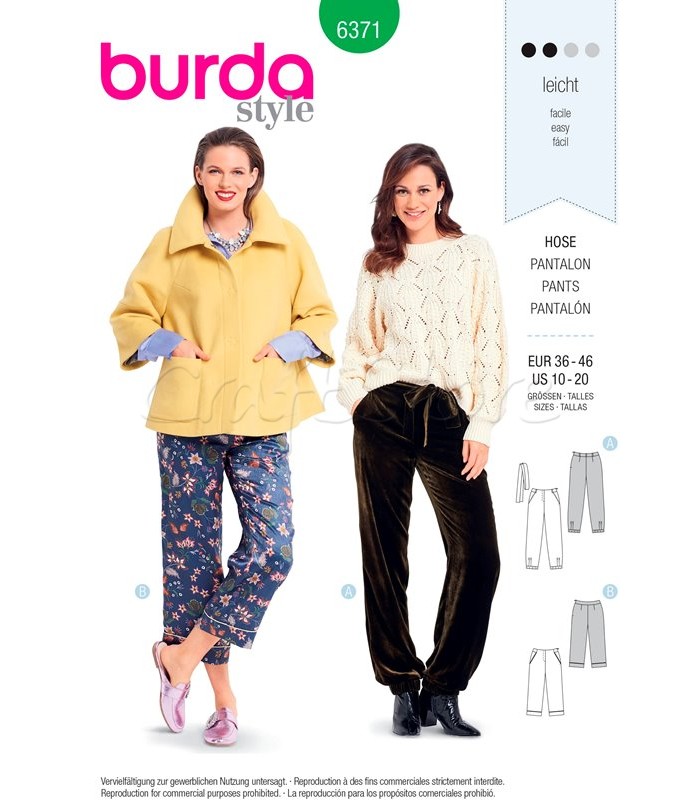 Burda Πατρόν Παντελόνια 6371