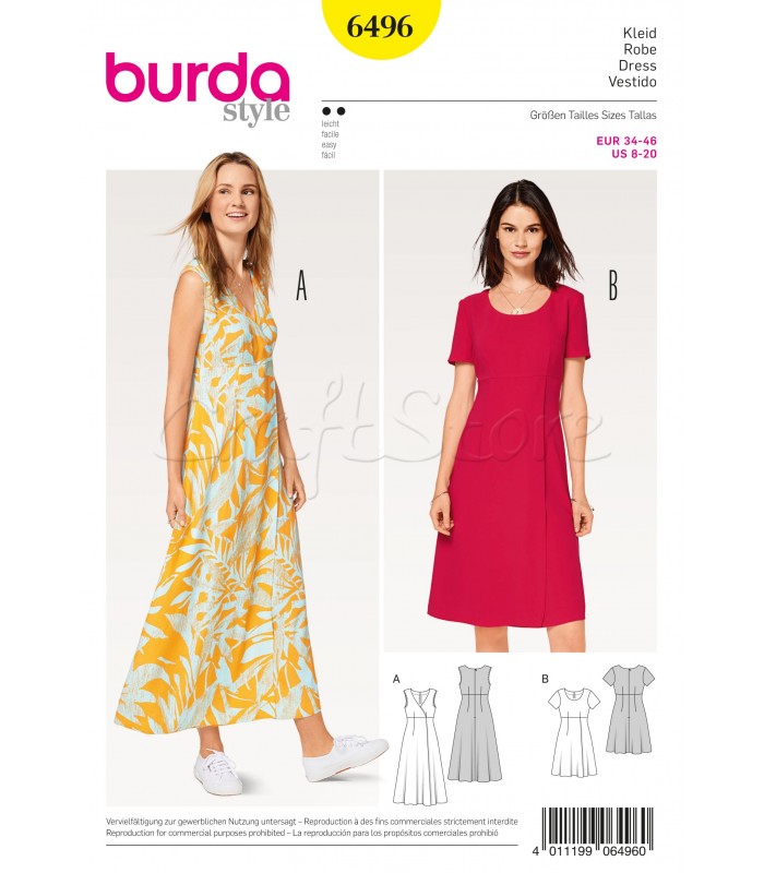 Burda Πατρόν για Φορέματα 6496