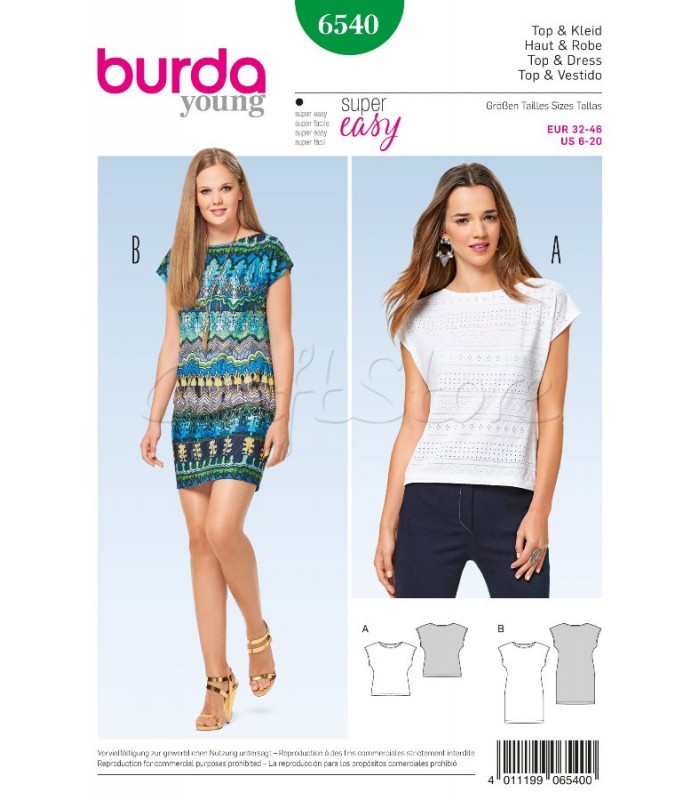 Burda Πατρόν  για Φόρεμα και Μπλούζα 6540