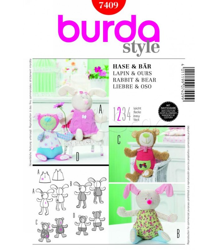 Burda Πατρόν Υφασμάτινα Ζωάκια 7409