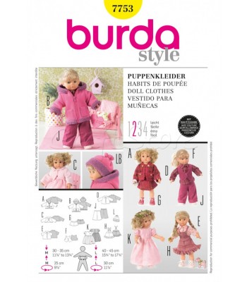 Burda Πατρόν Ρούχα Για Κούκλες 7753