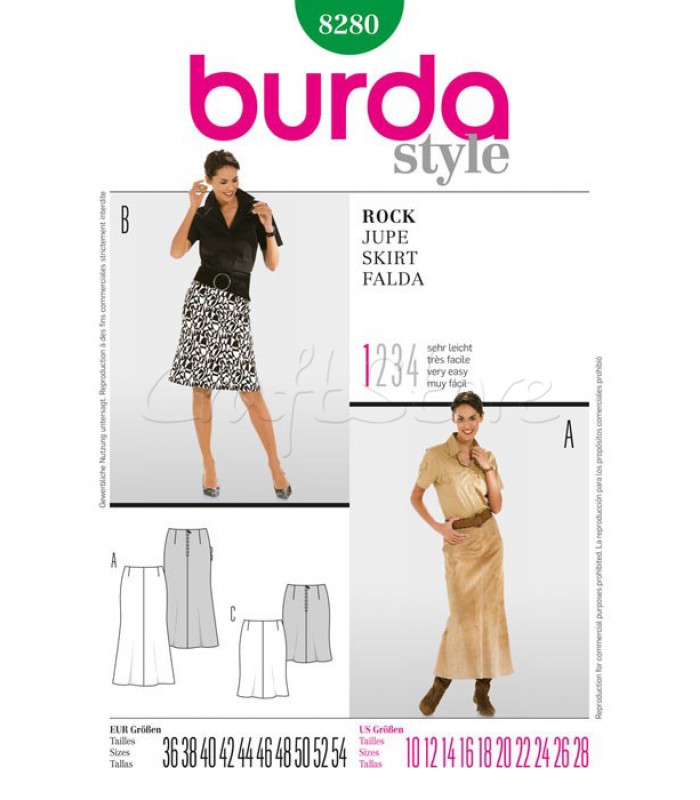 Burda Πατρόν Φούστες 8280 